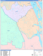 Port Orange  Wall Map Color Cast Style